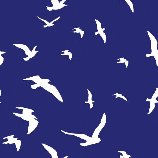 birds navy blue traditional wallpaper