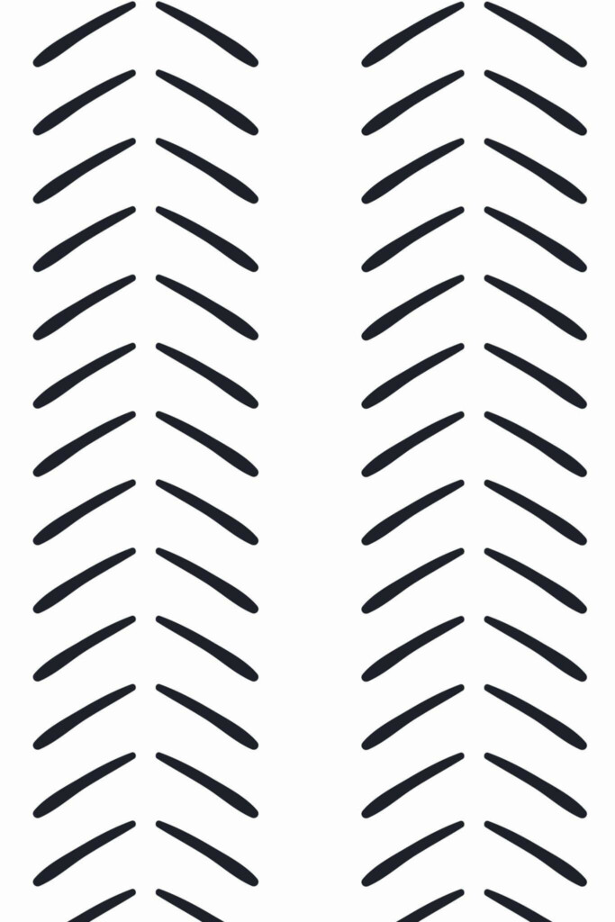 Pattern repeat of Black aesthetic herringbone removable wallpaper design