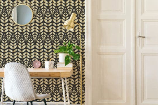 black and gold color stick and peel wallpaper