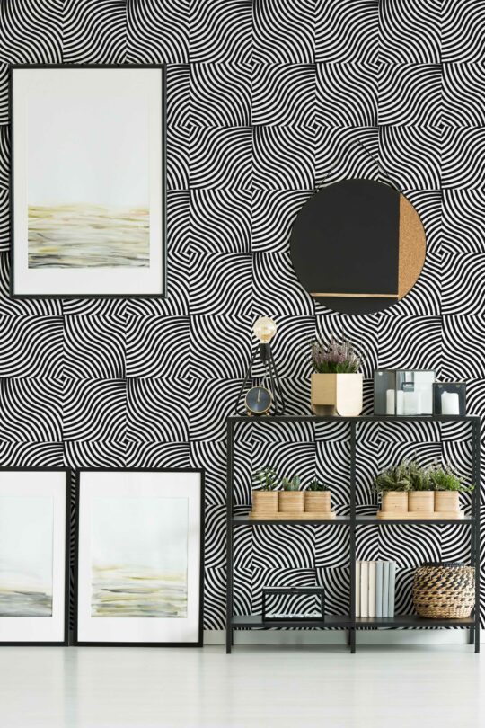 black and white stick and peel wallpaper