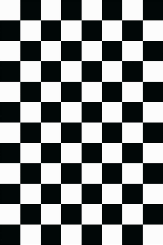 Pattern repeat of Black and white checkered removable wallpaper design