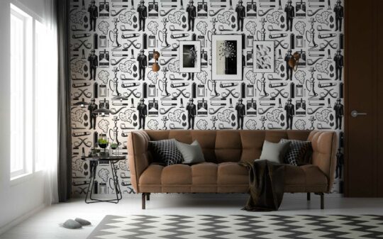 black and white stick and peel wallpaper