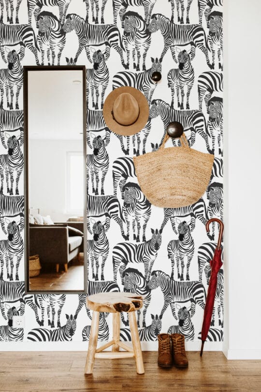 black and white contemporary unpasted wallpaper