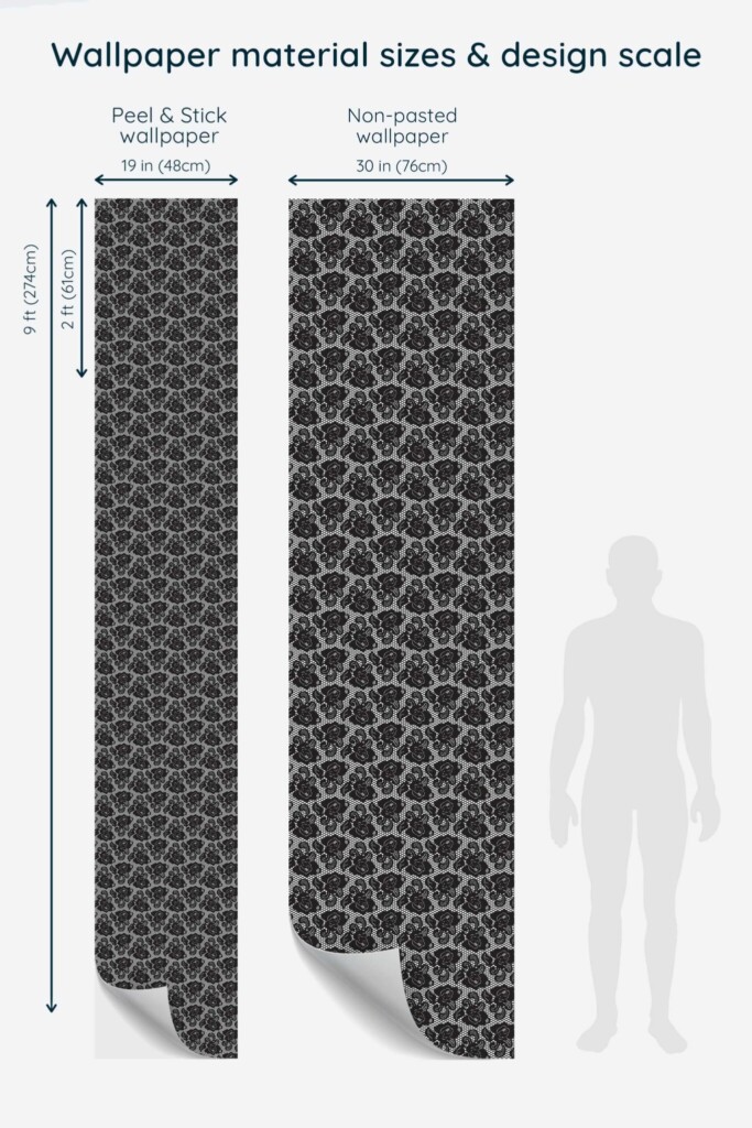 Fancy Walls black lace peel and stick wallpaper