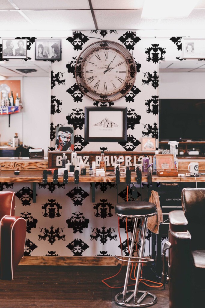 Fancy Walls Black and white Fun peel and stick wallpaper for Accent wall