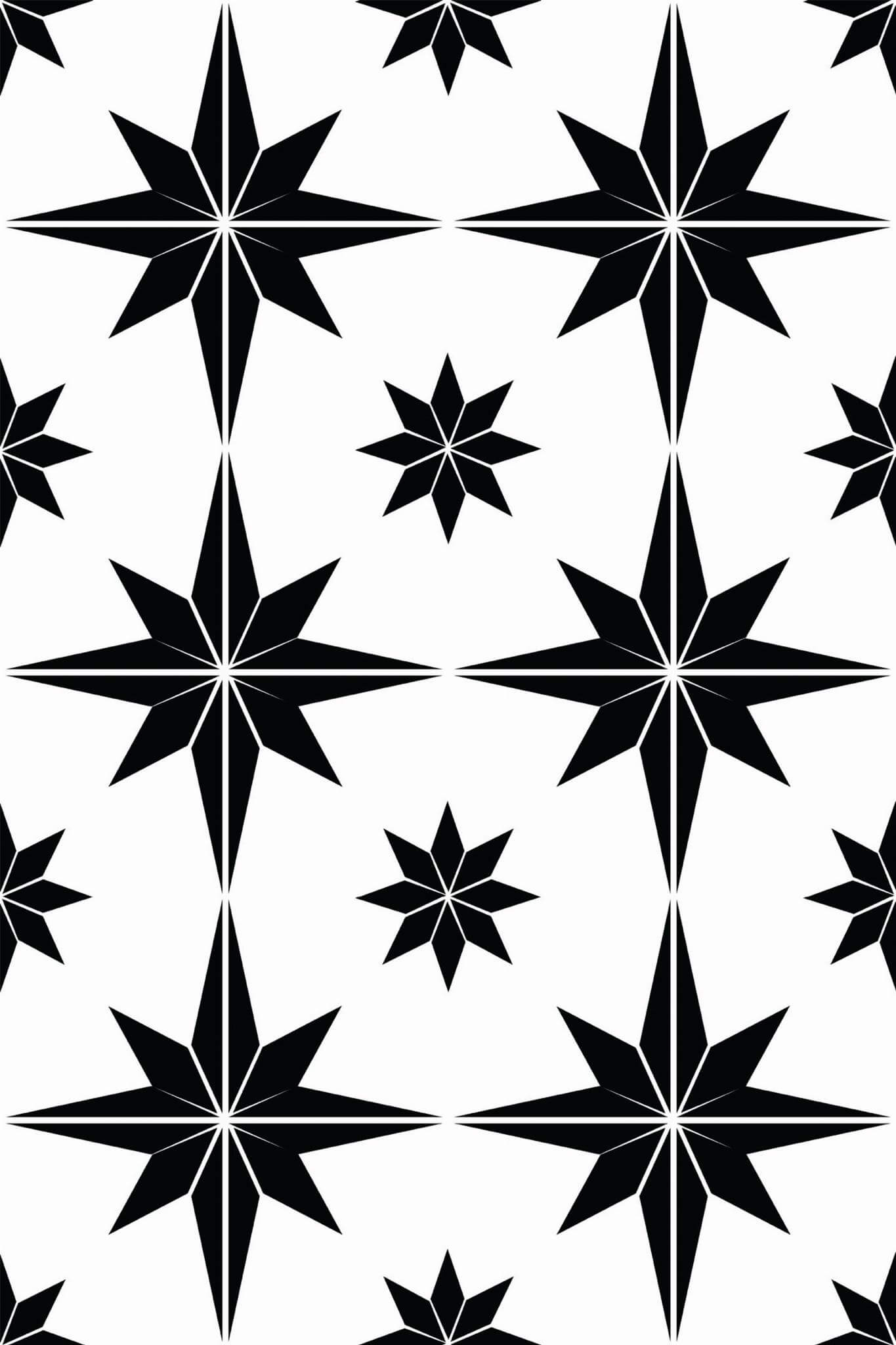 Black and white geometric star Wallpaper - Peel and Stick or Non-Pasted