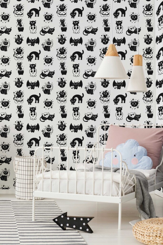 Black and white Animal peel and stick wallpaper by Fancy Walls