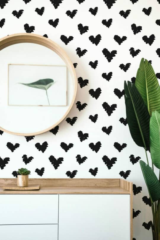 Brush stroke heart sticky wallpaper