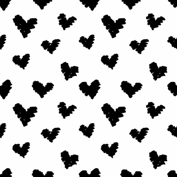 black and white minimalistic heart removable wallpaper