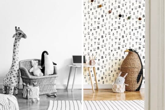 black and white nursery peel and stick removable wallpaper