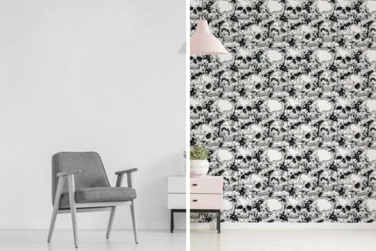 black and white black and white unpasted wallpaper