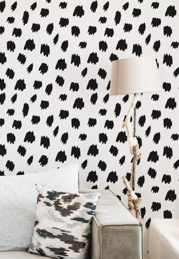 black and white home office peel and stick removable wallpaper