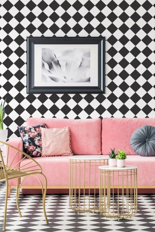 black and white stick and peel wallpaper