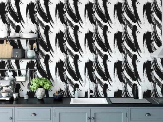 black and white black unpasted wallpaper
