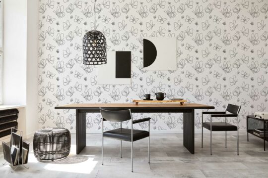 black and white living room peel and stick removable wallpaper