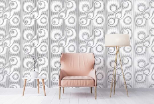 mesh lines black and white traditional wallpaper