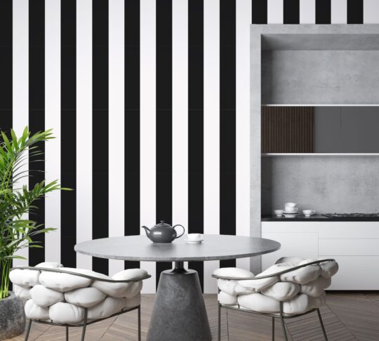 striped black and white traditional wallpaper
