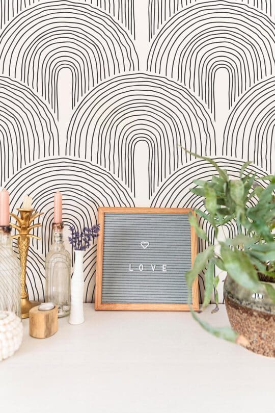 Boho arch peel and stick removable wallpaper