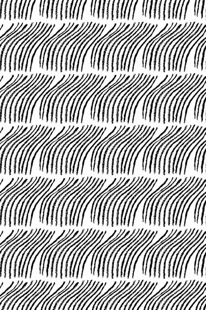 Pattern repeat of Black brush stroke removable wallpaper design