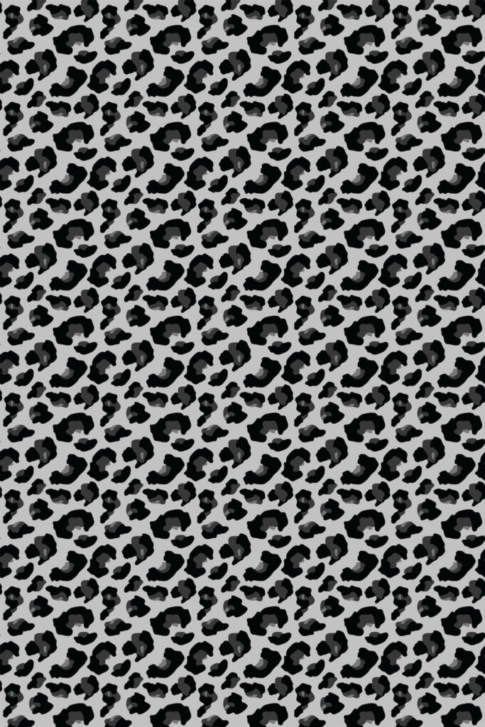 Pattern repeat of Black cheetah pattern removable wallpaper design