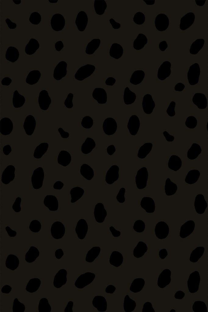 Pattern repeat of Black cheetah removable wallpaper design