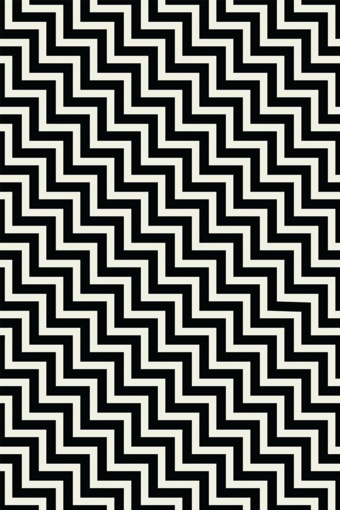 Pattern repeat of Black chevron removable wallpaper design