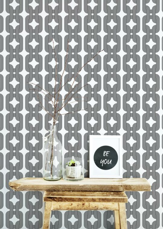 Art deco geometric peel and stick removable wallpaper