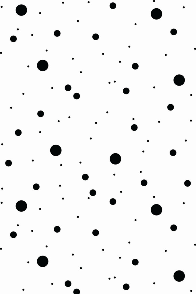 Pattern repeat of Black dots removable wallpaper design