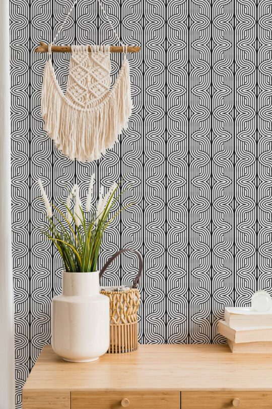 Seamless art deco peel and stick wallpaper