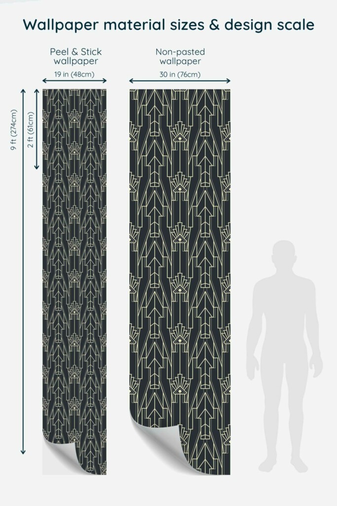 Fancy Walls Black Geometric traditional wallpaper