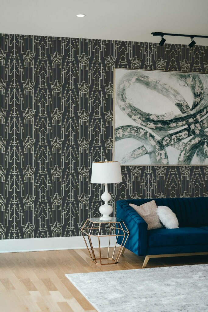 Fancy Walls Black Geometric peel and stick wallpaper