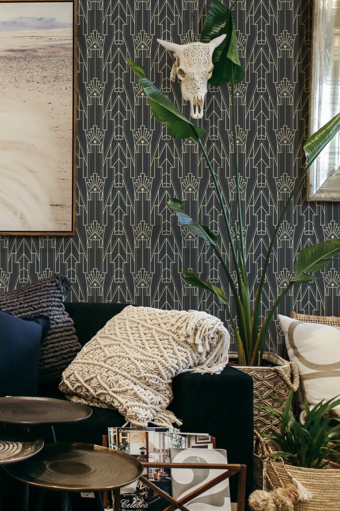 Fancy Walls Black Geometric removable wallpaper