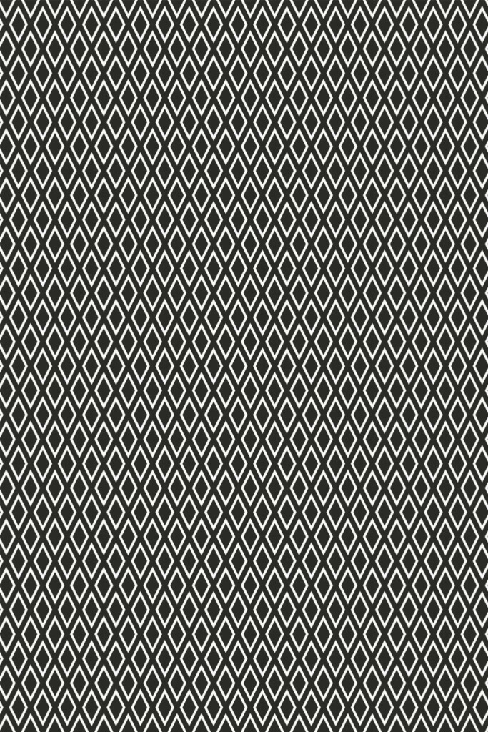 Pattern repeat of Black harlequin removable wallpaper design