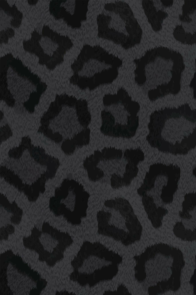 Pattern repeat of Black leopard pattern removable wallpaper design