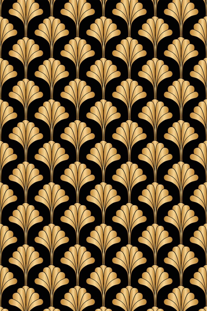 Floral art deco black wallpaper by Fancy Walls for modern interiors