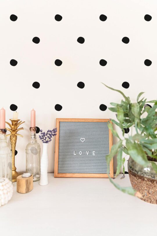 Minimalist polka dot peel and stick removable wallpaper