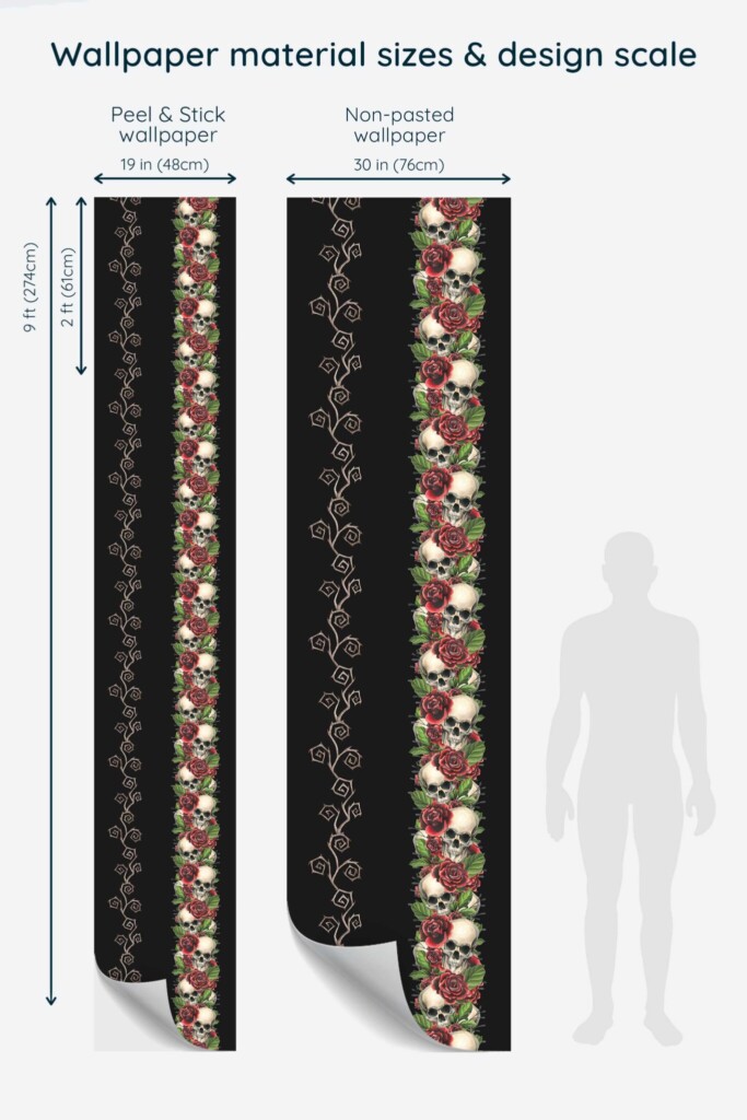 Fancy Walls black skull gothic wallpaper for walls in accent wall decor