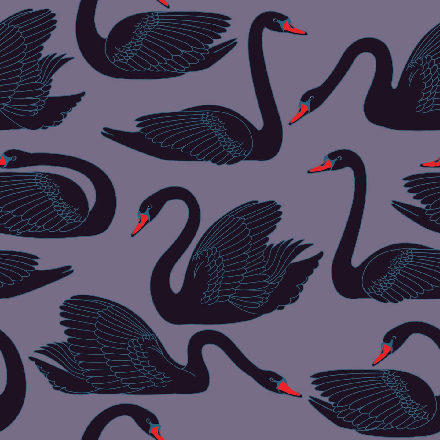 Black swan wallpaper - Peel and Stick or Traditional