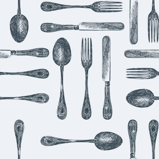 cutlery black traditional wallpaper
