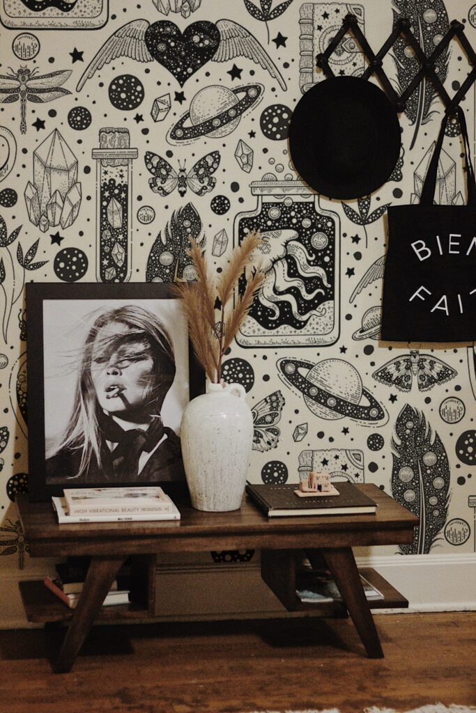 Fancy Walls black and white Halloween design for living room walls
