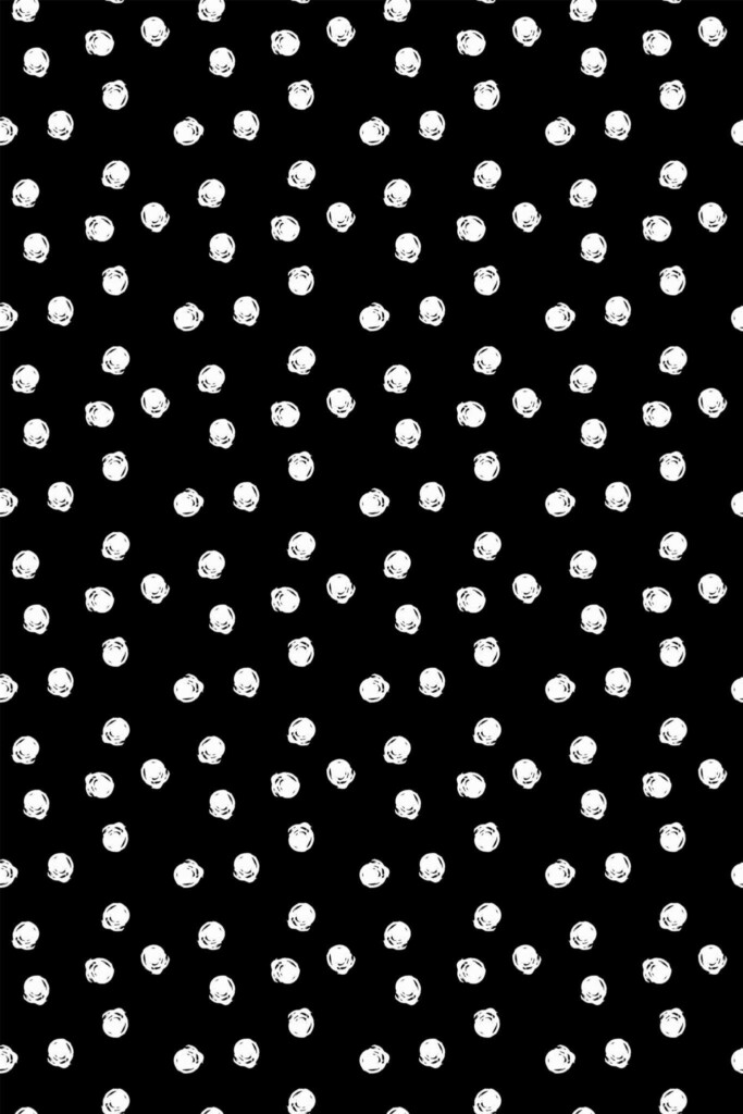 Pattern repeat of Black with white dots removable wallpaper design