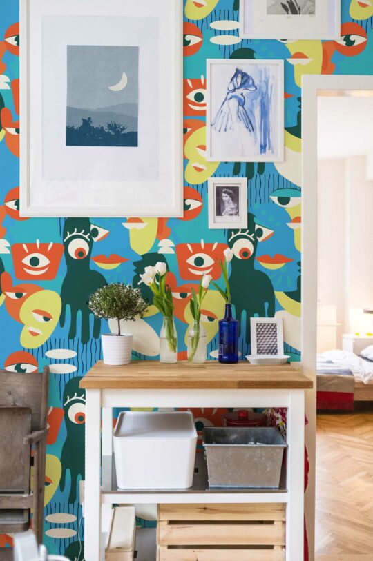 Azure Gaze - peel and stick wallpaper by Fancy Walls