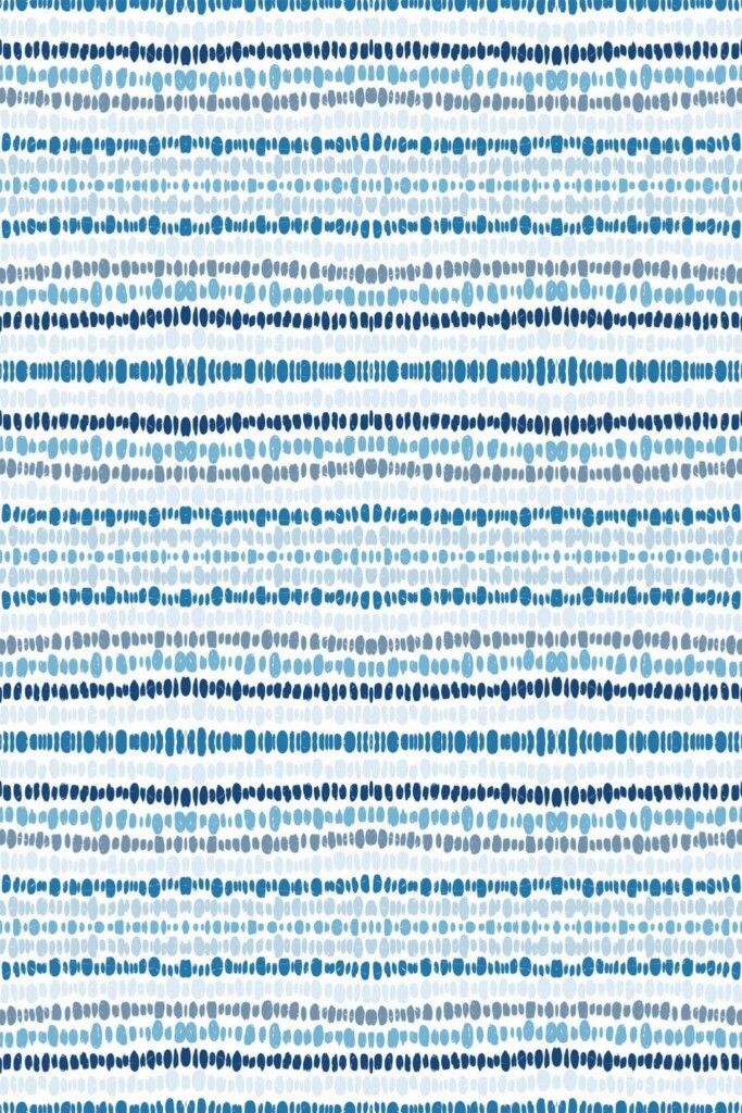 Pattern repeat of Blue abstract striped removable wallpaper design