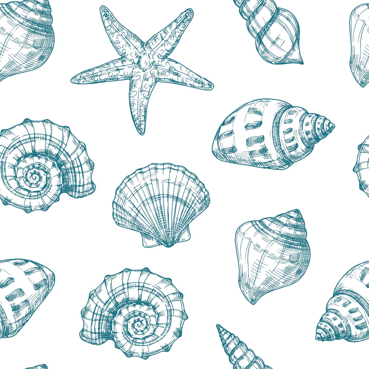 Art Deco Shell Fabric, Wallpaper and Home Decor | Spoonflower