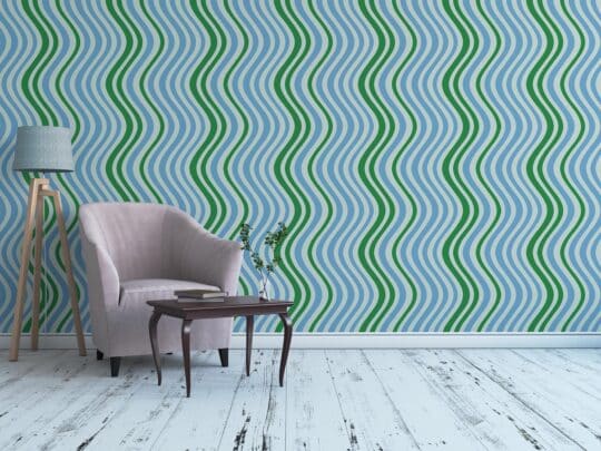 blue and green stick and peel wallpaper