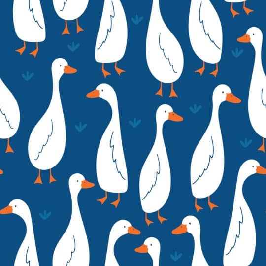 duck blue and white traditional wallpaper