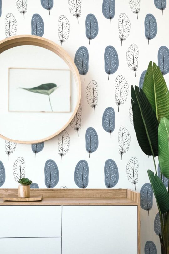 Little feather peel and stick wallpaper