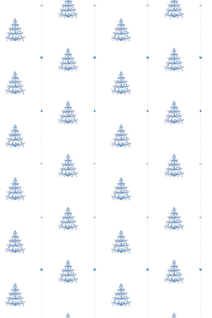 Blue and white Christmas peel and stick wallpaper by Fancy Walls