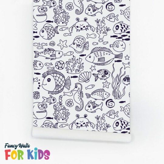 Sea animals wallpaper peel and stick