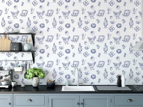 blue and white stick and peel wallpaper